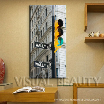 Abstract London Traffic Light Wooden Canvas Art